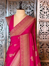 Rani pink Premium Tusser Silk Saree - PBRATH5A