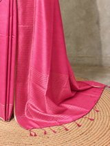 Dark Pink semi tusser silk saree - PBRSS3E