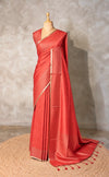 Peach semi tusser silk saree - PBRSS3C