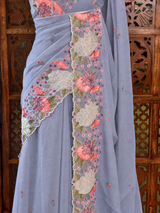 Lavender Crush Georgette Saree - PBRCHAND1C