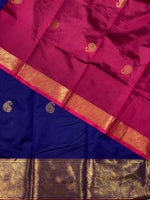 Royal blue and purple semi kanchipuram soft silk saree - PSSN4