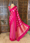 Rani Pink Banarasi Crape silk saree - PBRHC3A