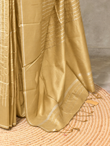 Light Gold semi tusser silk saree - PBRSS2C