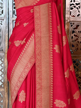 Red wine Premium Tusser Silk Saree - PBRATH5C