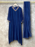 Blue chanderi salwar set - SLN08