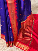 Violet and Red Silk saree - PBRZU13D