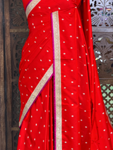 Red Mashru Banarasi silk Saree - PBRRAH2A