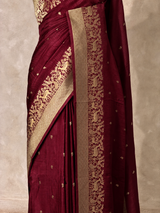 Maroon Viscose Silk Saree - PBRATH8E