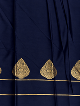 Navy blue crape silk saree - PBRNAK2F