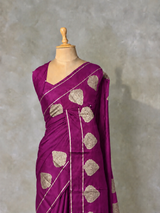 Purple crape silk saree - PBRNAK2C