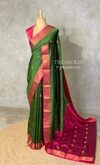 Green and Magenta semi kanchipuram soft silk saree - PSSN230