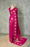 Rani pink crape silk saree - PBRNAK2J