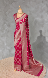 Dark Pink Banarasi Georgette fabric saree- PBRVAR1B