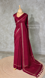 Deep Maroon Chanderi silk cotton saree- PBRNAK4A