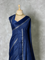 Navy Blue Chanderi silk cotton saree- PBRNAK4i