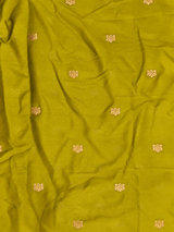 Olive green Banarasi satin silk saree - PBRMM5