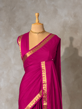 Pink Semi Mysore crepe Silk Saree - PBRMJ4A