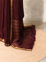 Brown Semi Mysore crepe Silk Saree - PBRMJ4H