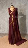 Brown Semi Mysore crepe Silk Saree - PBRMJ5A