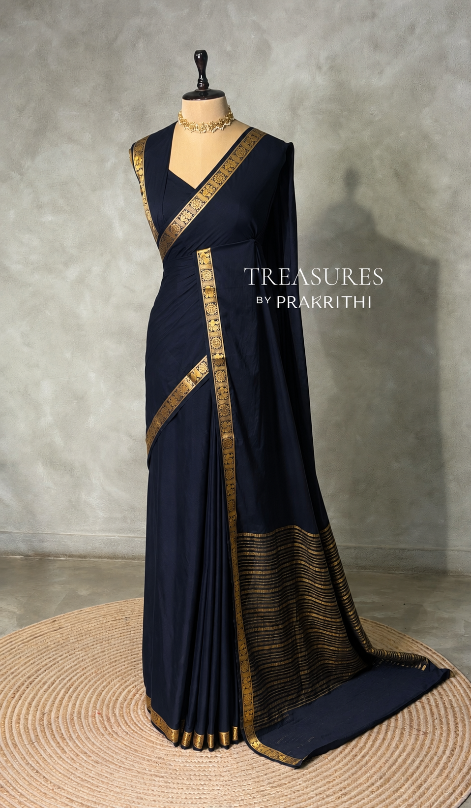 Blue Semi Mysore crepe Silk Saree - PBRMJ5F