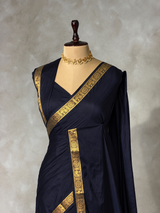 Blue Semi Mysore crepe Silk Saree - PBRMJ5F