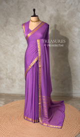 Purple Semi Mysore crepe Silk Saree - PBRMJ5G
