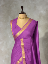 Purple Semi Mysore crepe Silk Saree - PBRMJ5G