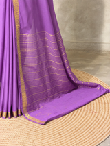 Purple Semi Mysore crepe Silk Saree - PBRMJ5G