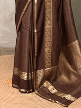Brown Soft silk Saree - PBRFA4B