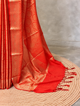 Red Brocade banarasi saree -MPSB50D