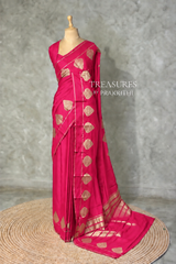 Peachish Pink crape silk saree - PBRNAK2N