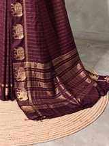 Deep Purple Chanderi silk cotton Saree - PBRFA2I