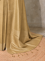 Light gold semi tusser silk saree - PBRSS3B