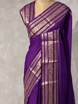 Violet mysore crepe Silk Saree - PBRMJ10B