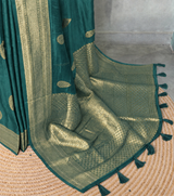 Peacock green Viscose Silk Saree - PBRATH5C