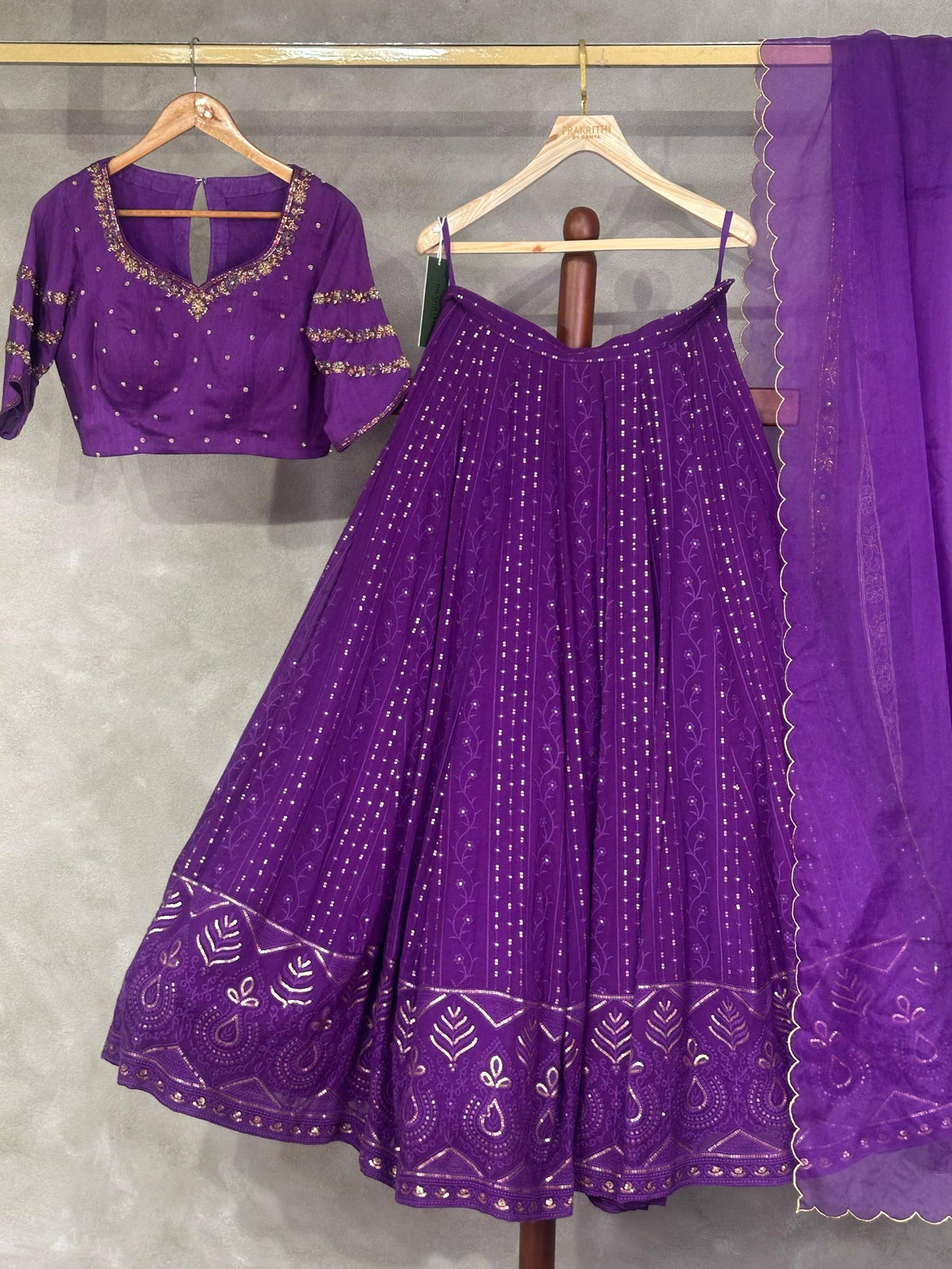 Deep purple lehengaset - PL03