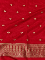 Red Banarasi crape silk saree - PBRNAK3F
