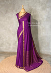 Violet Semi Mysore crepe Silk Saree - PBRMJ6