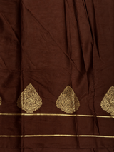 Dark Brown crape silk saree - PBRNAK2A