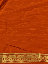 Dark Mustard Yellow mysore crepe Silk Saree - PBRMJ1N