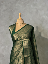 Dark Green Brocade banarasi saree -MPSB50C
