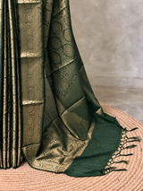 Dark Green Brocade banarasi saree -MPSB50C