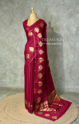 Maroon crape silk saree - PBRNAK2M