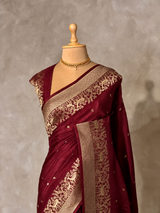 Maroon Viscose Silk Saree - PBRATH8E