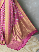 Onion Pink Satin silk Saree - PBRKIV6F
