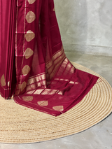 Maroon crape silk saree - PBRNAK2M