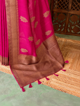 Rani pink Premium Tusser Silk Saree - PBRATH5A
