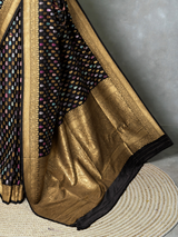 Black Satin silk Saree - PBRKIV6D