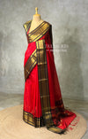 Red and Black Banarasi silk saree -PRKK44