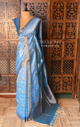 Ice Blue Chanderi saree - PBR66A